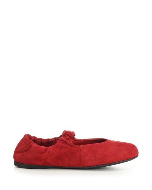 Miu Miu Red "Ruches" Ballerinas