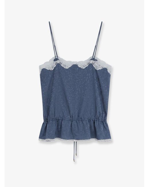 Chloé Blue Printed Silk Top