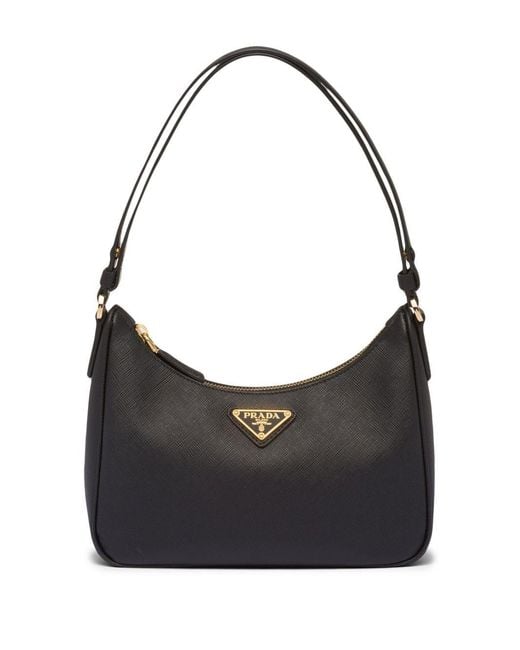 Prada Black Re-Edition Mini Saffiano Leather Bag
