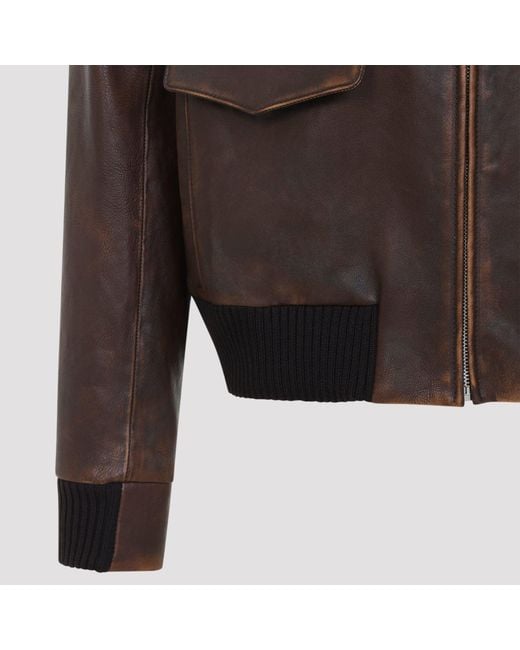 Prada Brown Leather Jacket for men