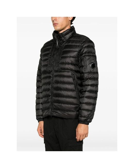 C P Company Black Short Down Jacket for men