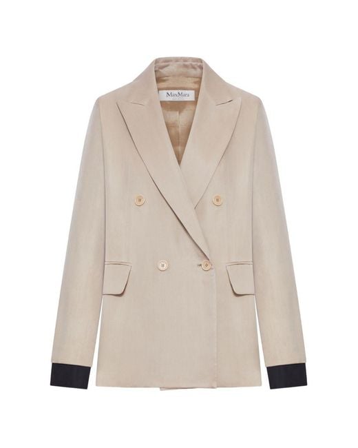 Max Mara Natural Silk Double-Breasted Jacket