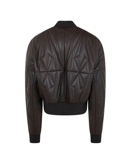 Moncler Black Leather Bomber Jacket for men