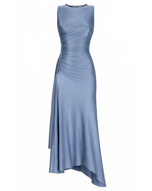 Victoria Beckham Women's Blue Woven And Draped Dress