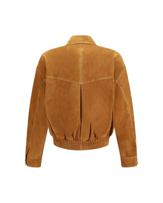 Versace Brown Leather Button Jacket for men