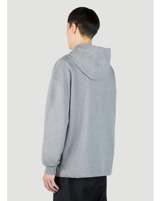 Versace Gray Varsity Logo Patch Hooded Sweatshirt for men