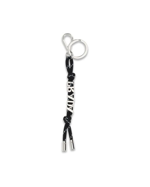 Prada White Speedrock Keychain for men