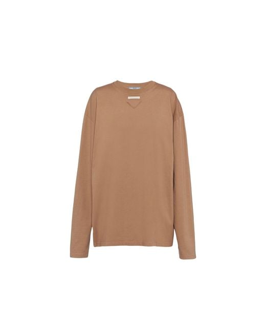 Prada Brown Cotton Patch T-Shirt