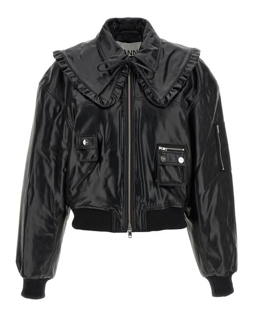 Ganni Black '7093 Future' Bomber Jacket