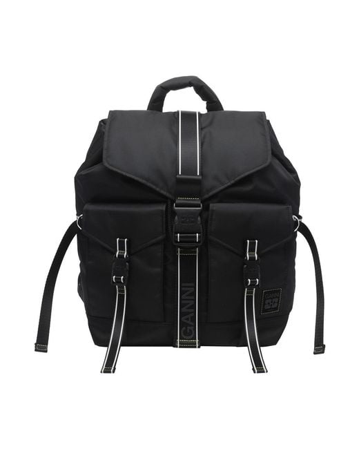 Ganni Black Re-Tech Backpack