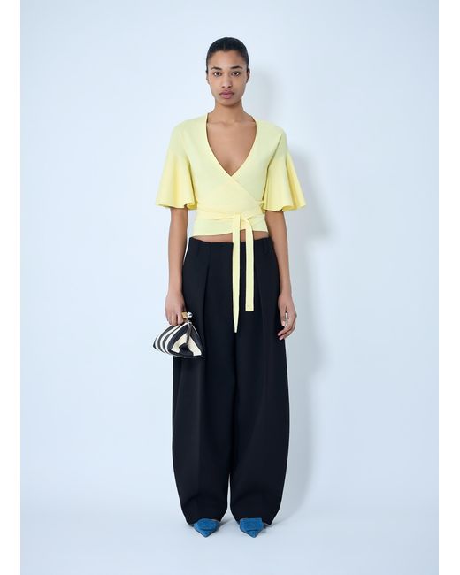 Jacquemus Yellow Wrap Knit Top