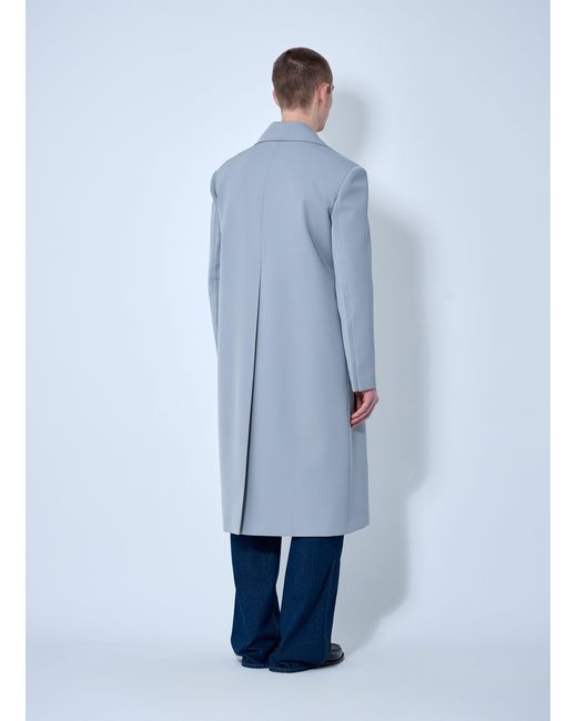 Gucci Blue Single-Breasted Wool Coat for men