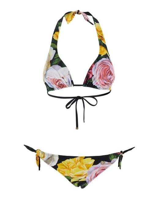 Dolce & Gabbana White 'Peonia' All-Over Floral Print Bikini for men