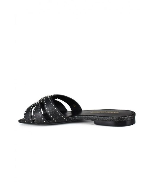 Saint Laurent Black Tribute Sandals