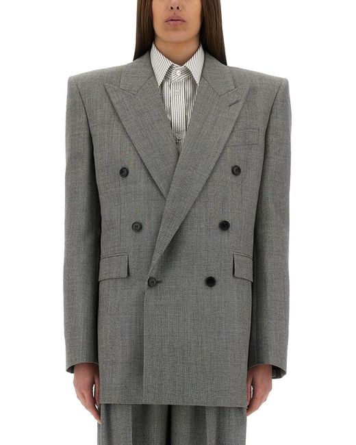 Saint Laurent Women's Gray Wool Chinã Jacket