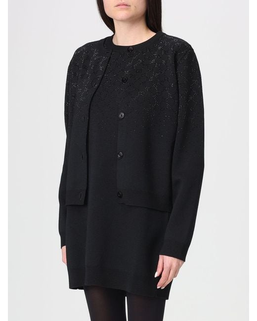 Gucci Black Gg Wool Cardigan With Rhinestones for men