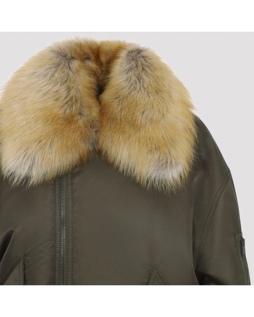 Saint Laurent Green Shearling Bomber