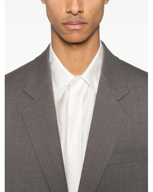 Saint Laurent Gray Wool Chin㨠Jacket for men