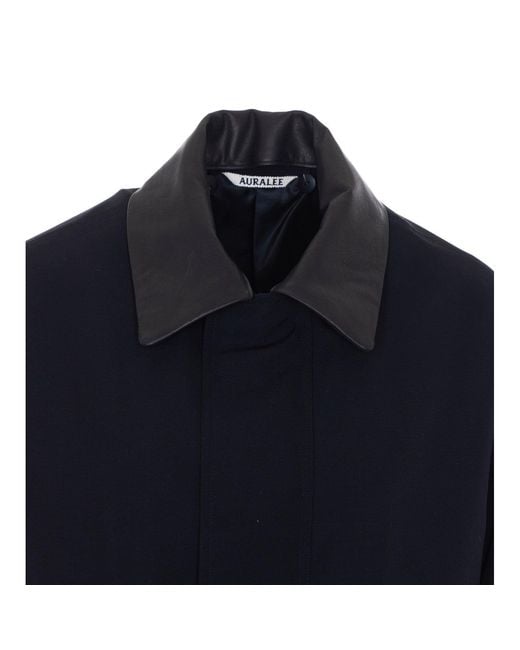 Auralee Blue Wool Max Blouson