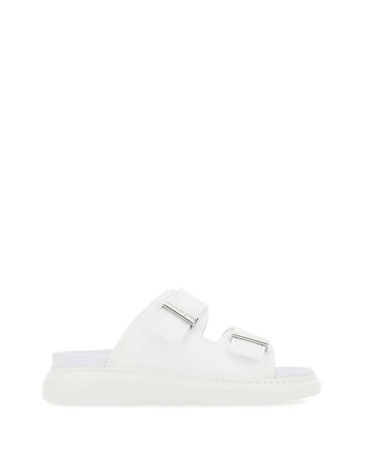 McQueen White Rubber Slippers for men