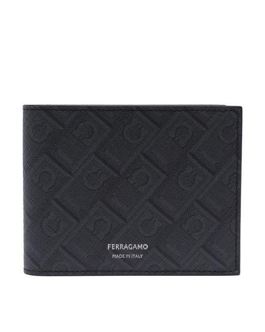 Ferragamo Black Monogram Bifold Wallet for men