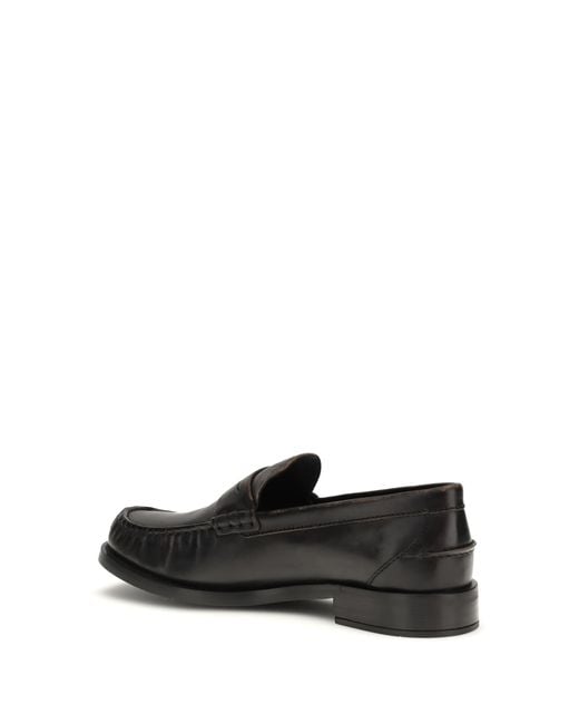 Prada White Leather Loafers