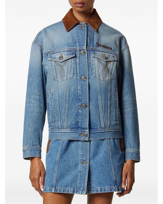 Versace Blue Denim Cotton Jacket
