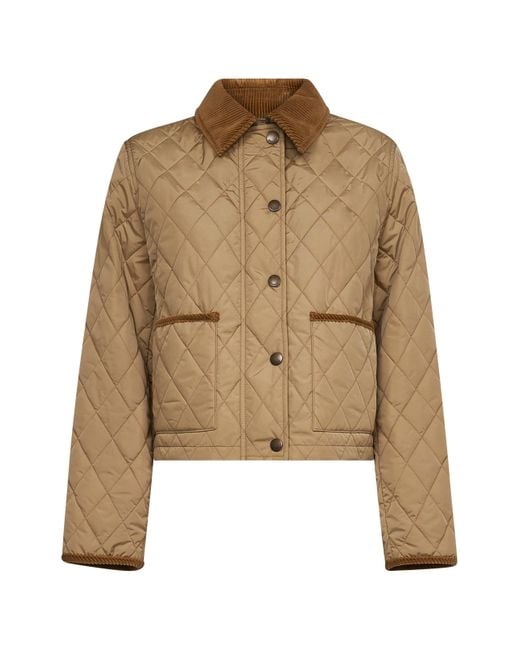 Burberry Natural Quilted Nylon Cropped Jacket
