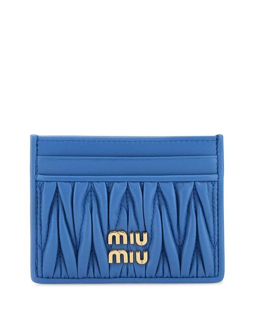 Miu Miu Blue Cerulean Leather Card Holder