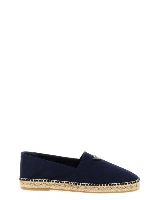 Prada Blue Logo Tringolo Espadrilles for men