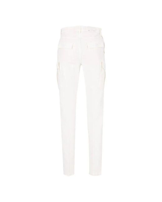Eleventy White Cargo Pants for men