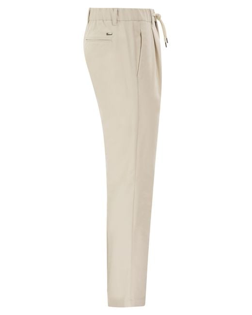 Herno Natural Technical Fabric Drawstring Trousers for men