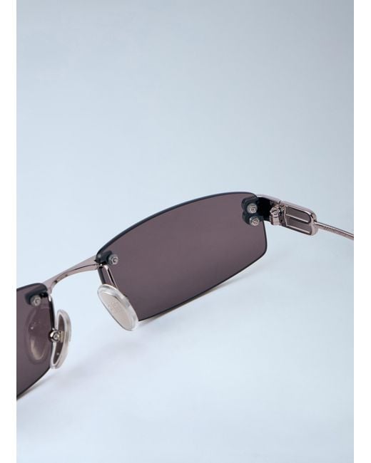 Balenciaga White Gossip Rectangle Sunglasses for men