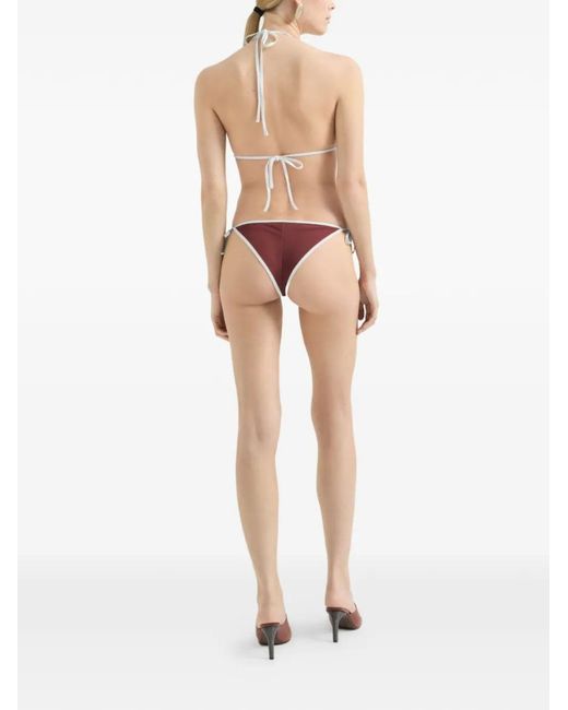 Brunello Cucinelli Red Triangle Bikini Top