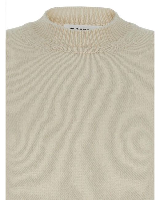 Jil Sander Natural Ribbed Pullover for men