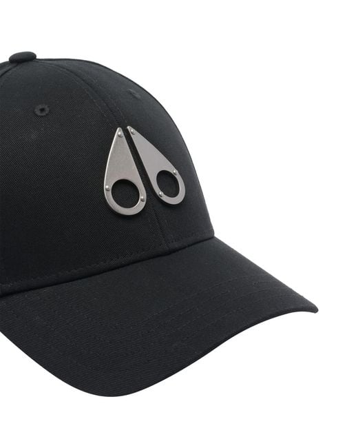 Moose Knuckles Black Logo Icon Baseball Cap for men