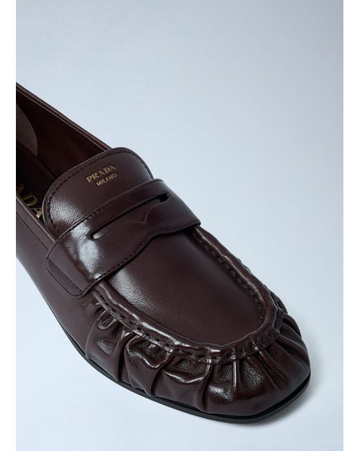 Prada White Leather Loafers