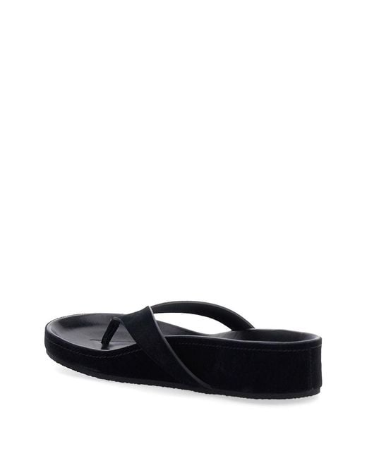 Phoebe Philo White Round Leather Flip Flops