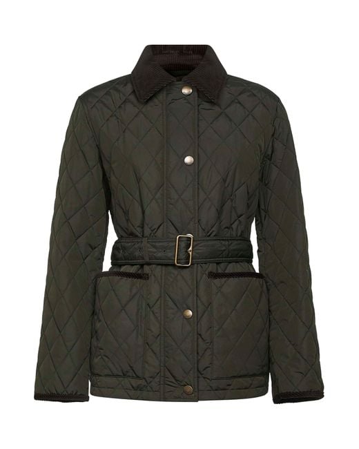 Burberry Black Nylon Belted Quilted Jacket