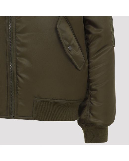 Saint Laurent Green Shearling Bomber