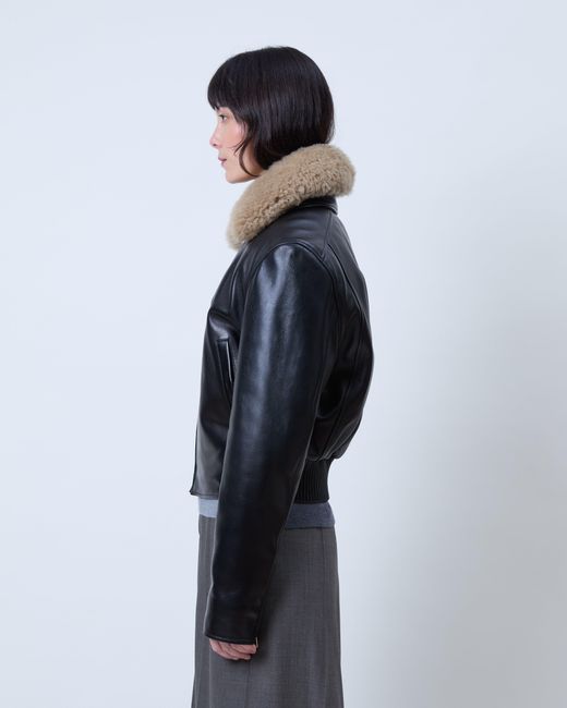 Phoebe Philo Blue Cropped Aviator Jacket