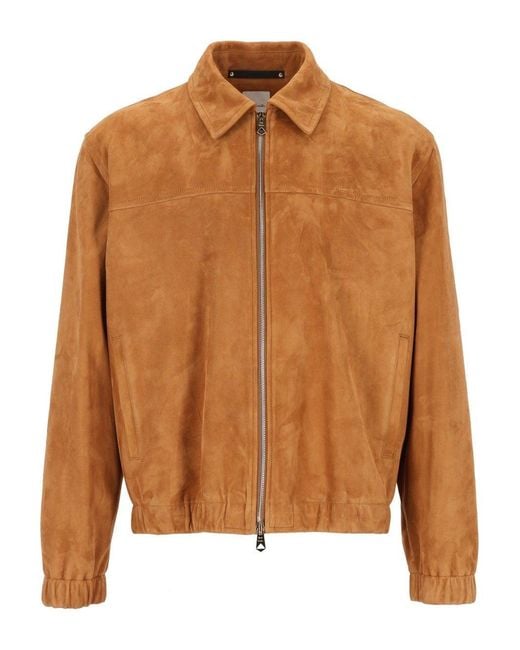 Paul Smith Brown Lambskin Suede Jacket for men