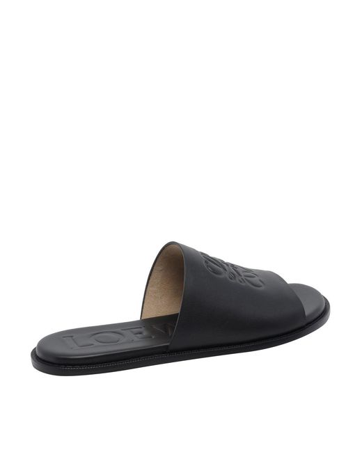 Loewe Black Flex Anagram Slide for men