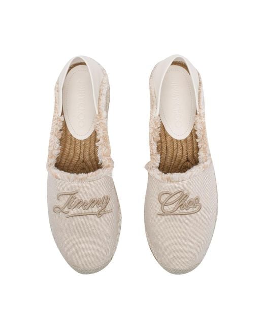 Jimmy Choo White Avi Flat Espadrilles