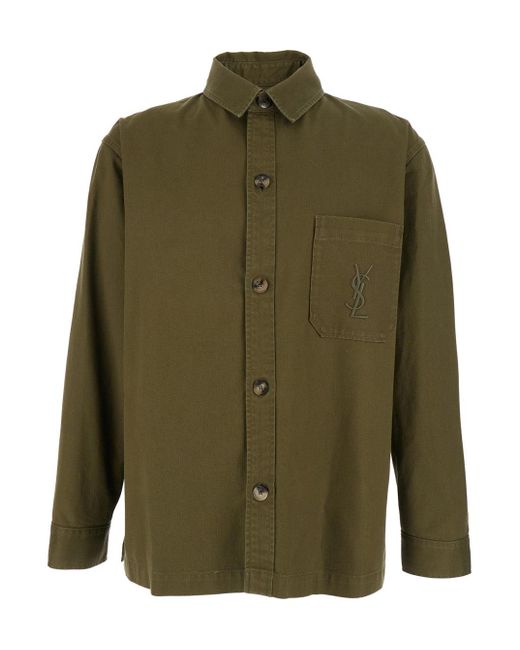 Saint Laurent Green Solferino Overshirt for men