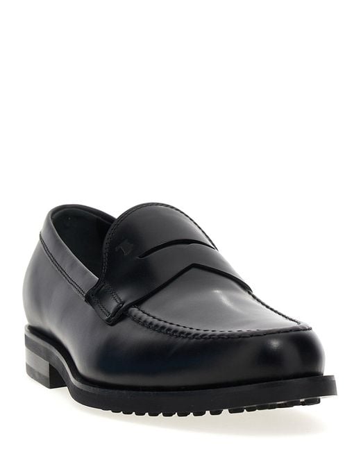 Tod's Black Leather Loafer for men