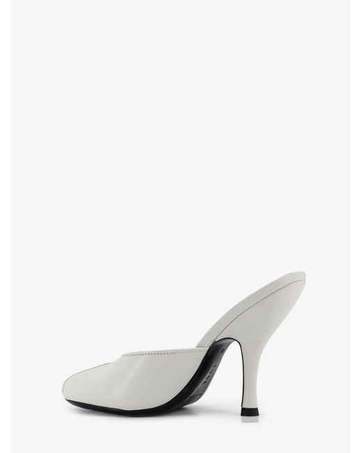 Jude Leather Date Mule Sandals in White | Lyst
