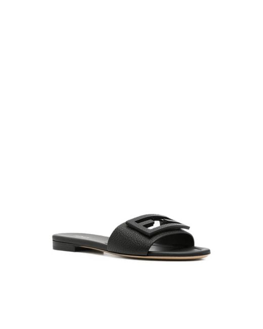 Fendi Black Flip-Flops & Slides