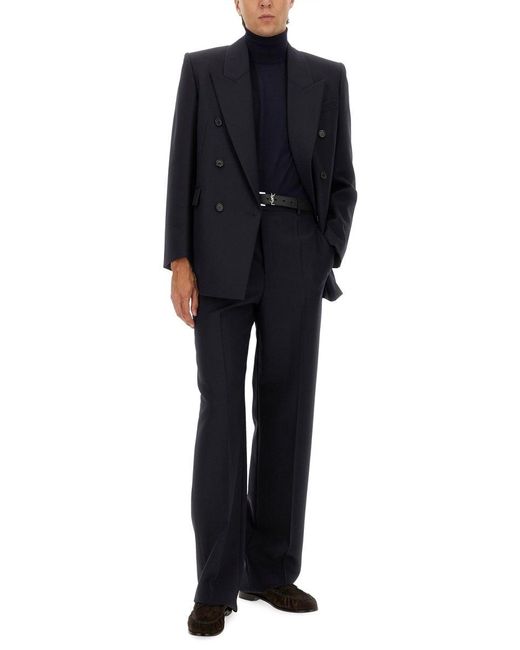 Saint Laurent Blue Turtleneck Pullover for men