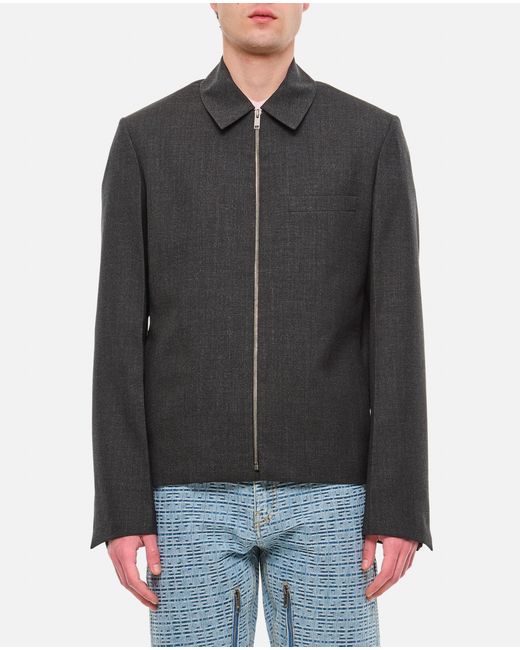 Givenchy Black Zipped Short Structured Jacket for men